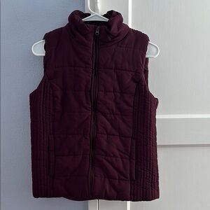 Kids Quilted Vest - Burgundy